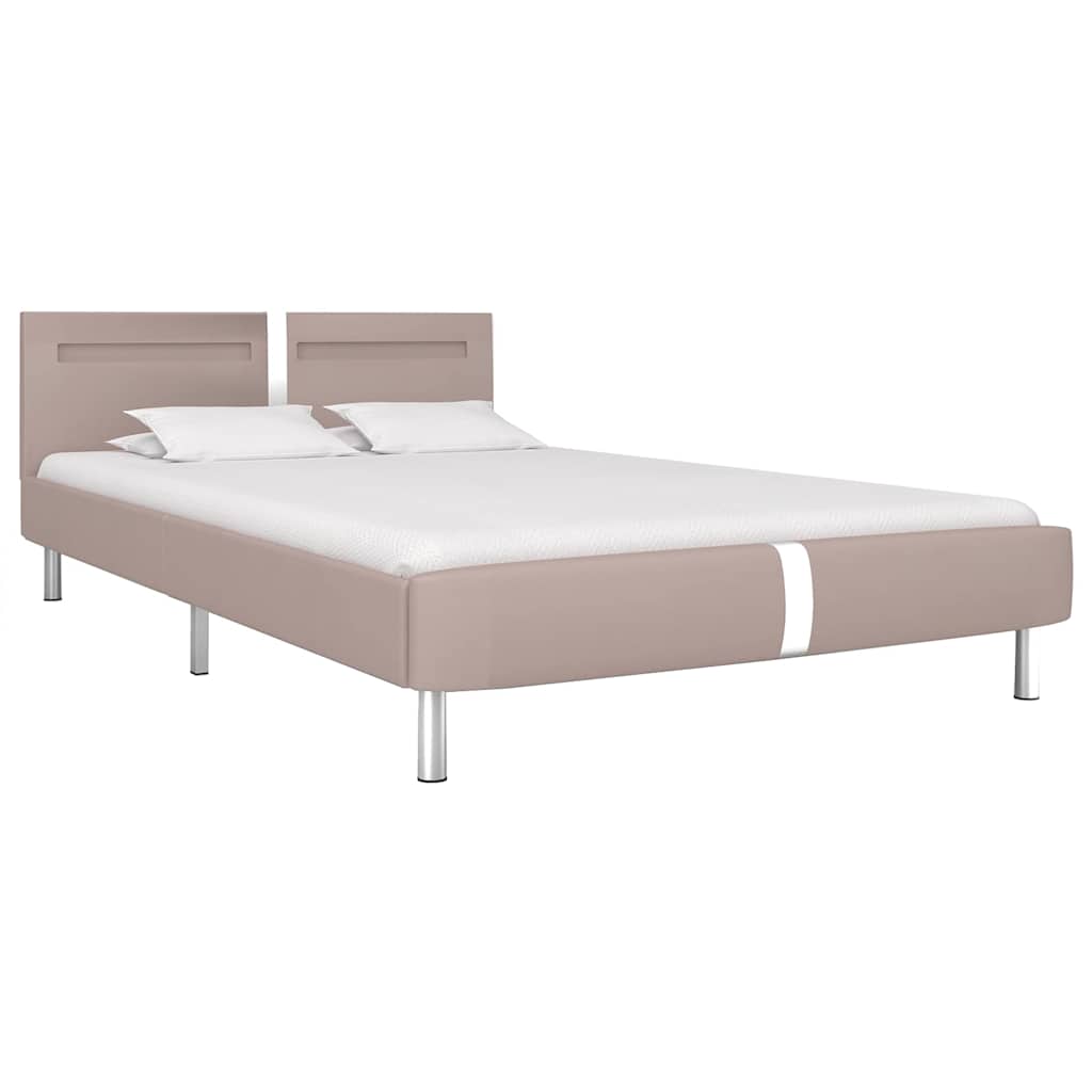 foto del prodotto vidaxl giroletto con led senza materasso cappuccino 135x190 cm
