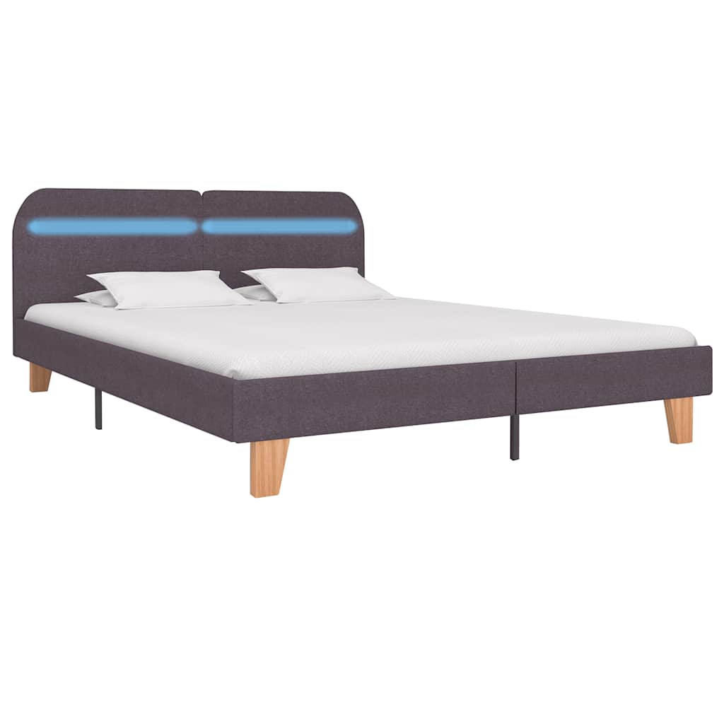 foto del prodotto vidaxl giroletto con led senza materasso tortora 150x200 cm in tessuto