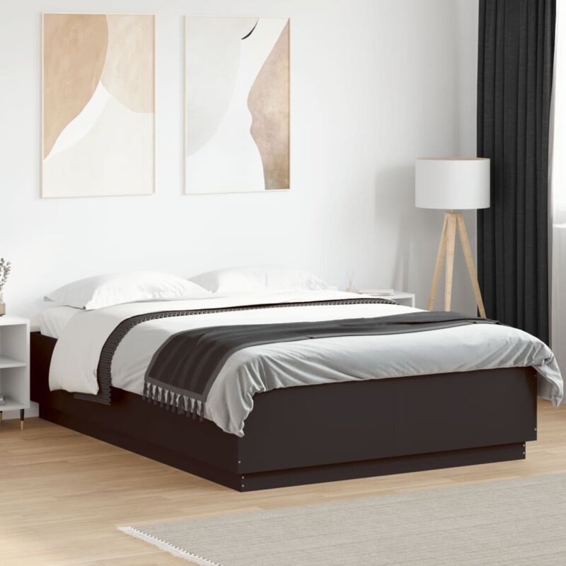 foto del prodotto vidaxl giroletto con luci led nero 160x200 cm in legno multistrato