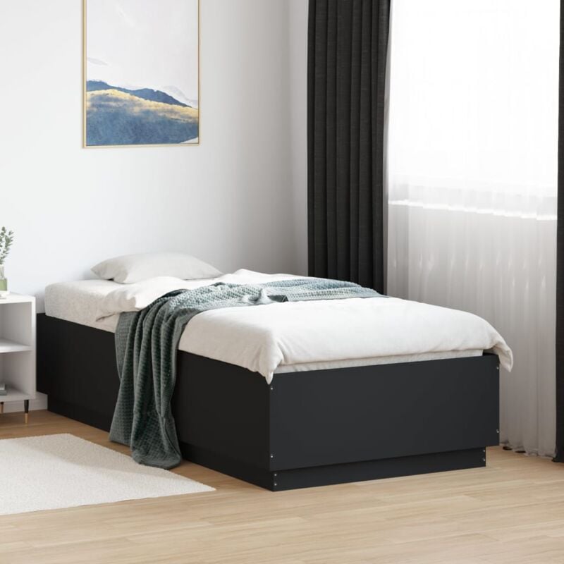 foto del prodotto vidaxl giroletto con luci led nero 90x190 cm in legno multistrato