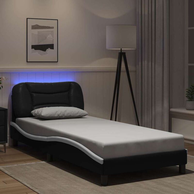foto del prodotto vidaxl giroletto con luci led nero e bianco 80x200 cm in similpelle