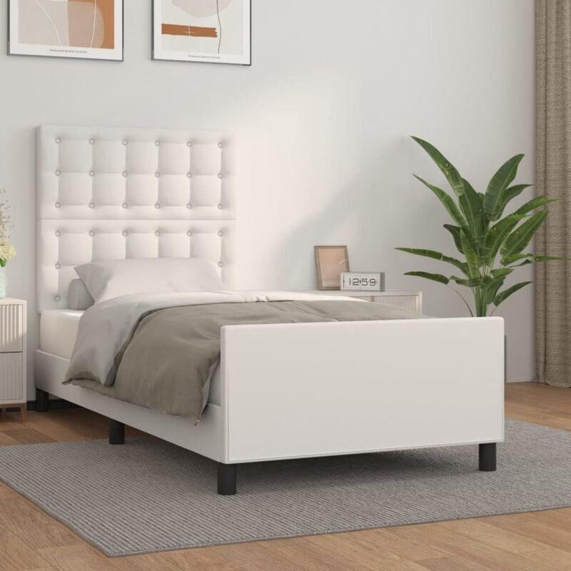 foto del prodotto vidaxl giroletto con testiera bianco 100x200 cm in similpelle