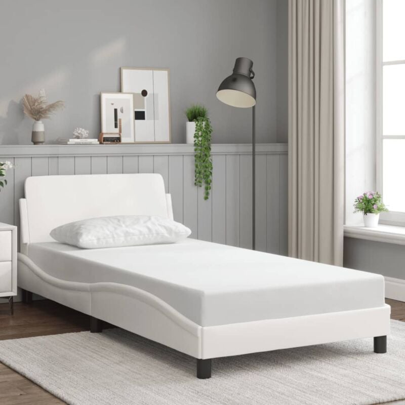 foto del prodotto vidaxl giroletto con testiera bianco 100x200 cm in similpelle