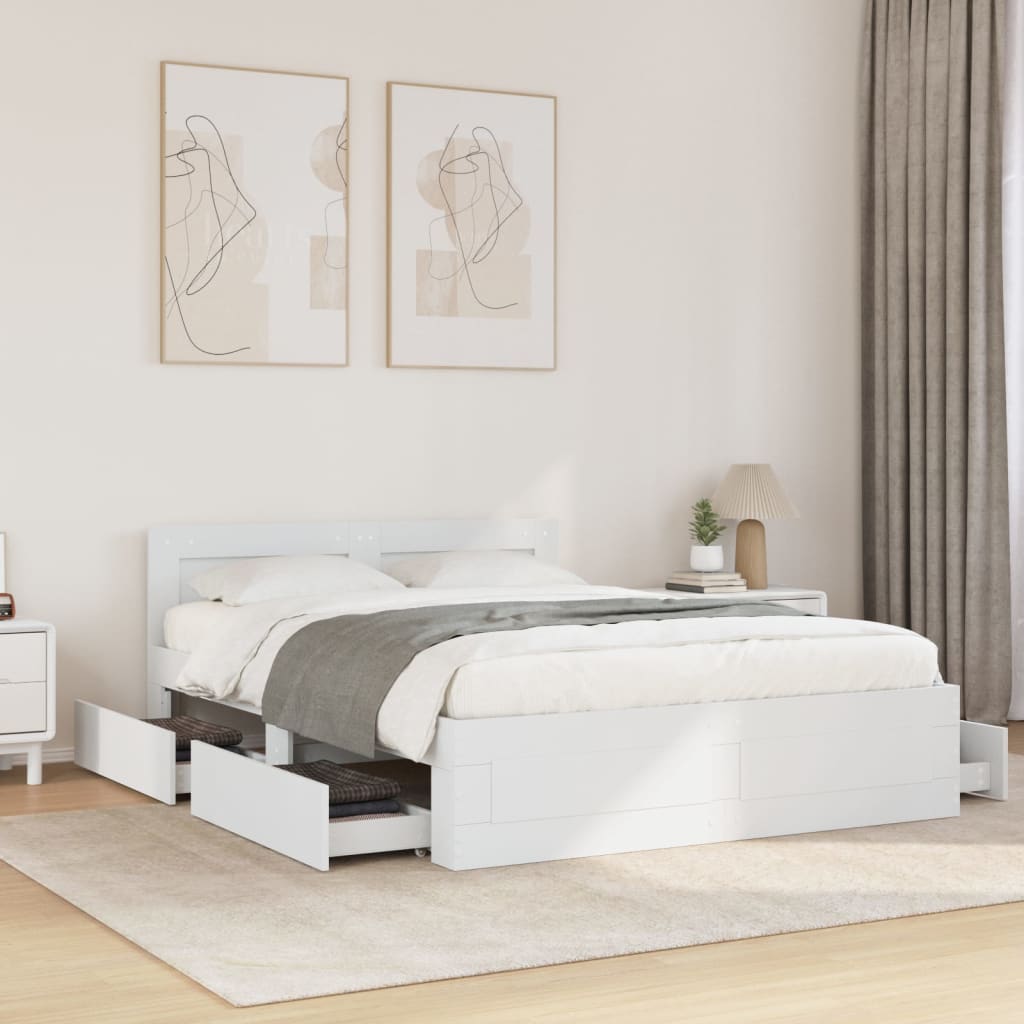 foto del prodotto vidaxl giroletto con testiera bianco 120x190 cm in legno multistrato