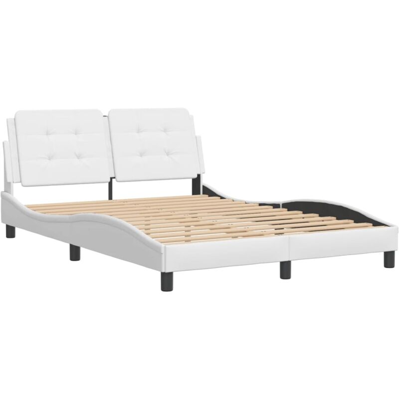 foto del prodotto vidaxl giroletto con testiera bianco 120x200 cm in similpelle