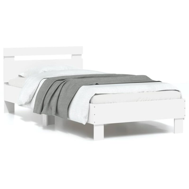 foto del prodotto vidaxl giroletto con testiera e led bianco 90x190 cm