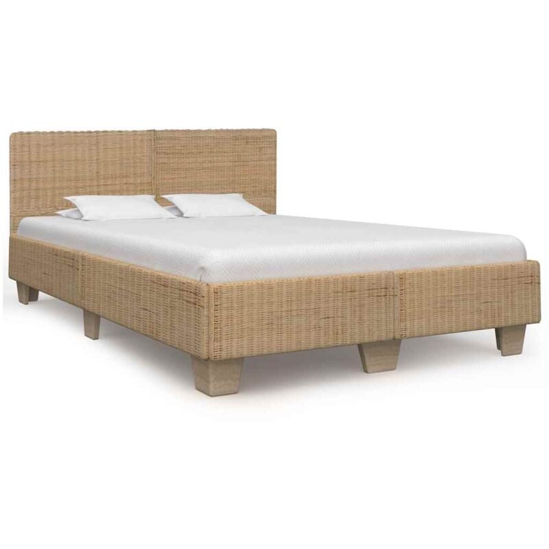 foto del prodotto vidaxl giroletto con testiera senza materasso 140x200 cm vero rattan