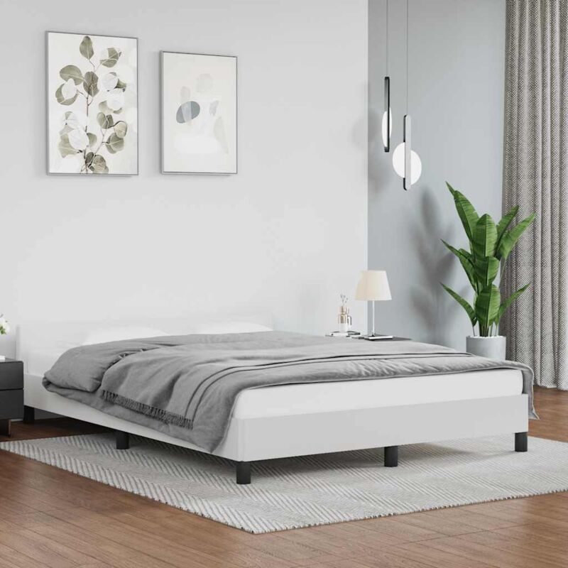foto del prodotto vidaxl giroletto con testiera senza materasso bianco 140x200 cm