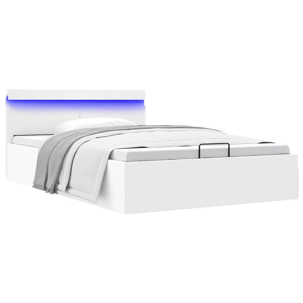 foto del prodotto vidaxl giroletto contenitore idraulico led bianco similpelle 140x200cm