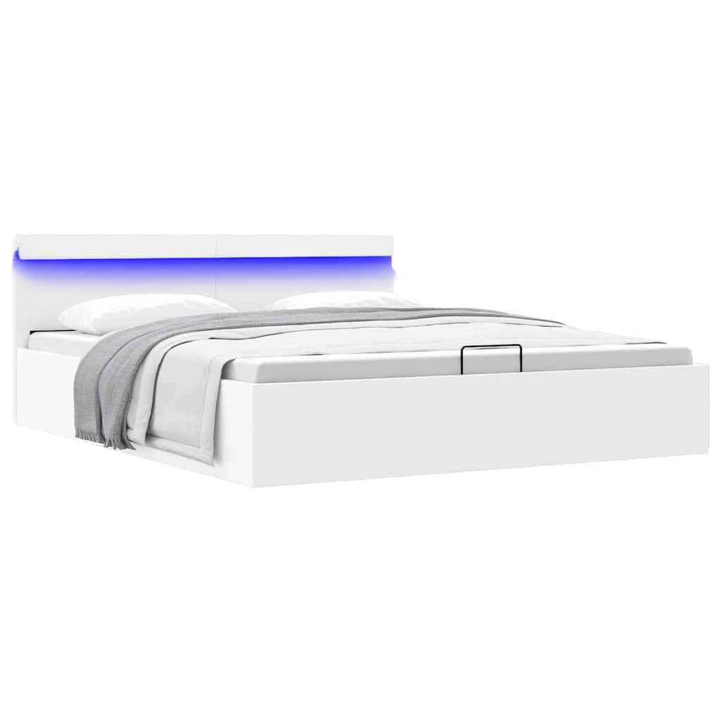 foto del prodotto vidaxl giroletto contenitore idraulico led bianco similpelle 160x200cm