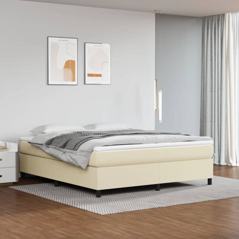 foto del prodotto vidaxl giroletto crema 160x200 cm in similpelle