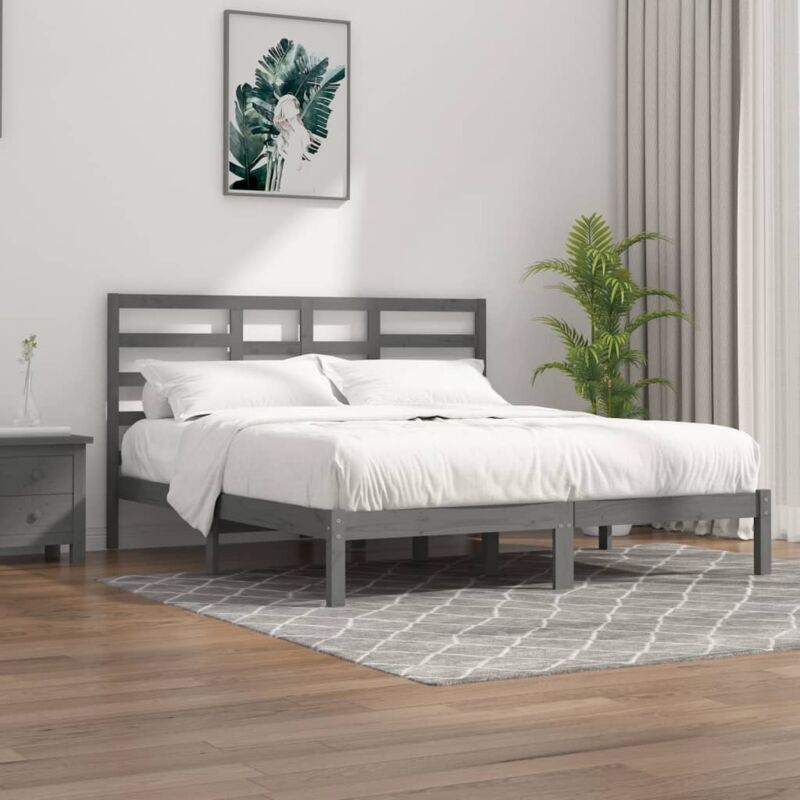 foto del prodotto vidaxl giroletto grigio in legno massello 200x200 cm