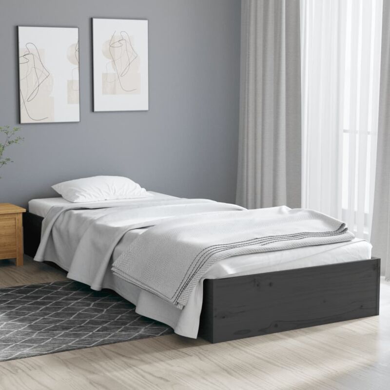 foto del prodotto vidaxl giroletto in legno massello grigio 75x190 cm small single