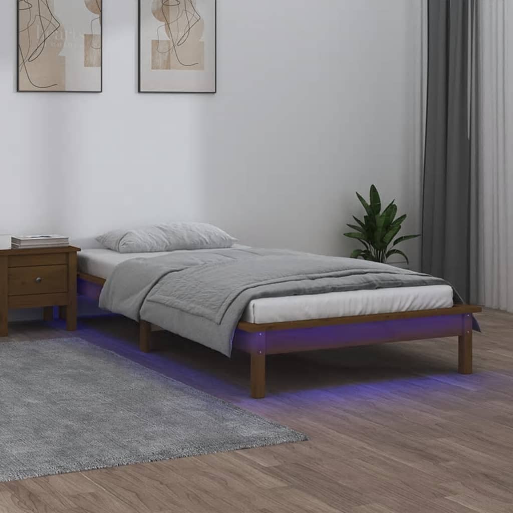 foto del prodotto vidaxl giroletto led ambra 75x190 cm small single in legno massello