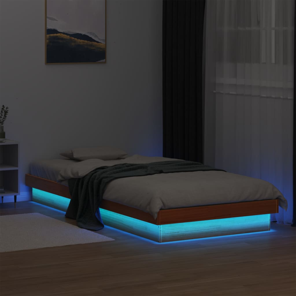 foto del prodotto vidaxl giroletto led marrone cera 90x200 cm in legno massello di pino