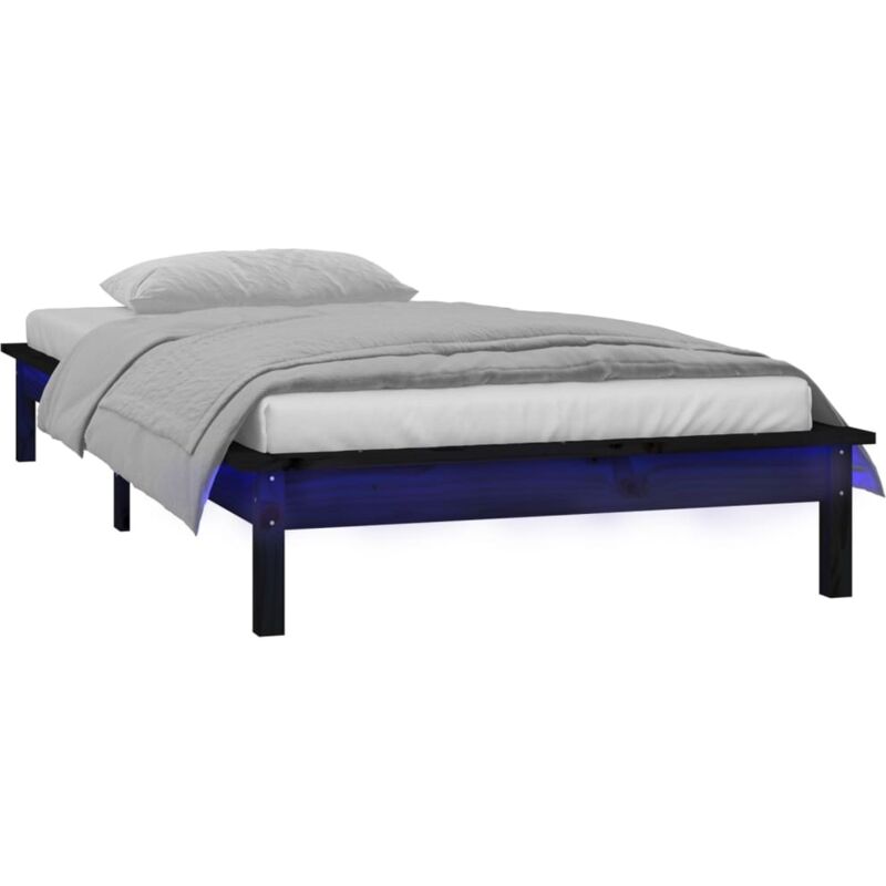 foto del prodotto vidaxl - giroletto led nero 75x190cm small single in legno massello