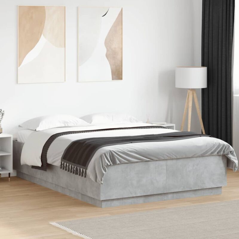 foto del prodotto vidaxl giroletto luci led grigio cemento 160x200 cm legno multistrato