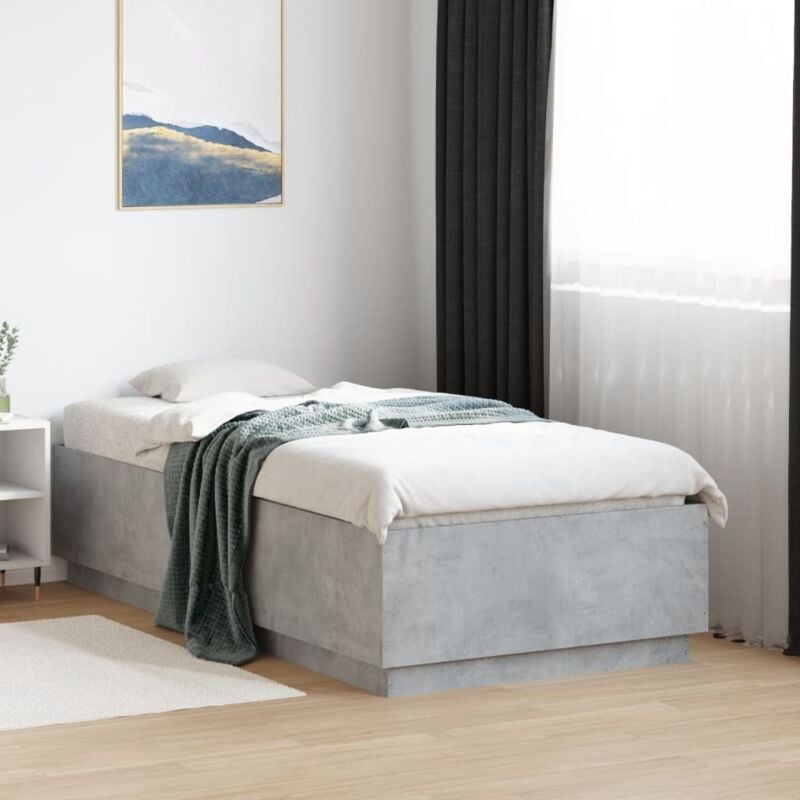 foto del prodotto vidaxl giroletto luci led grigio cemento 75x190cm in legno multistrato