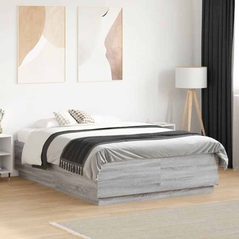 foto del prodotto vidaxl - giroletto luci led grigio sonoma 120x190 cm legno multistrato