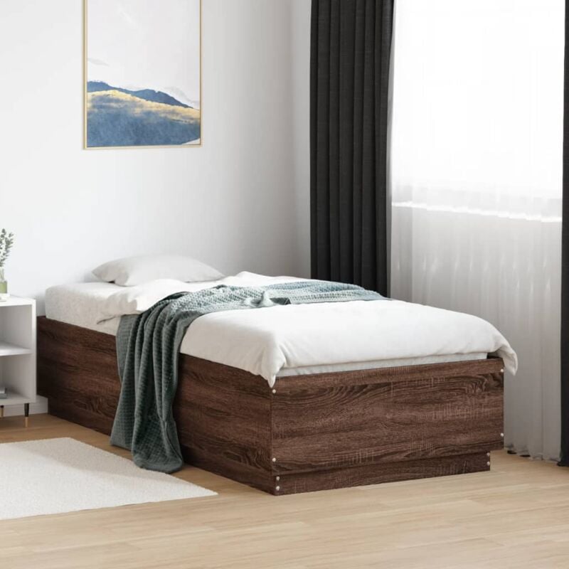foto del prodotto vidaxl giroletto luci led rovere marrone 90x190cm in legno multistrato