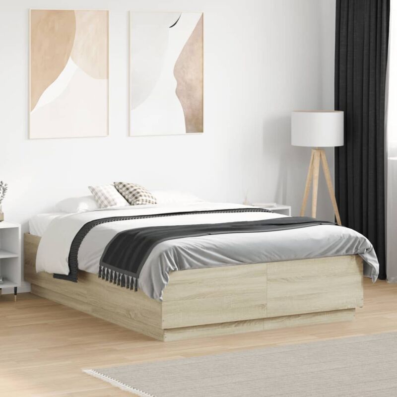 foto del prodotto vidaxl giroletto luci led rovere sonoma 120x190 cm legno multistrato