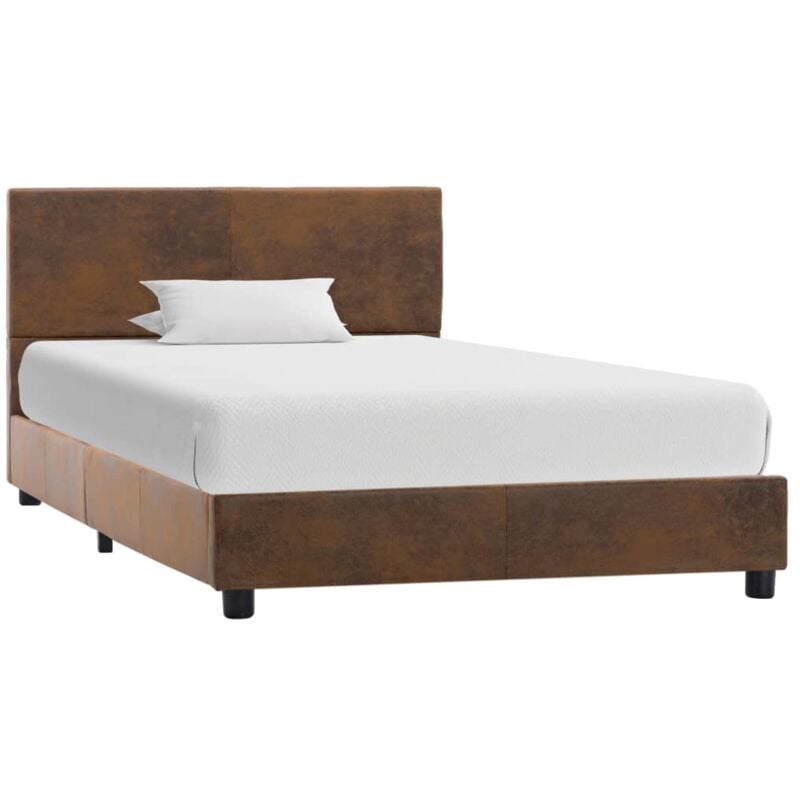 foto del prodotto vidaxl giroletto marrone in similpelle scamosciata 90x200 cm