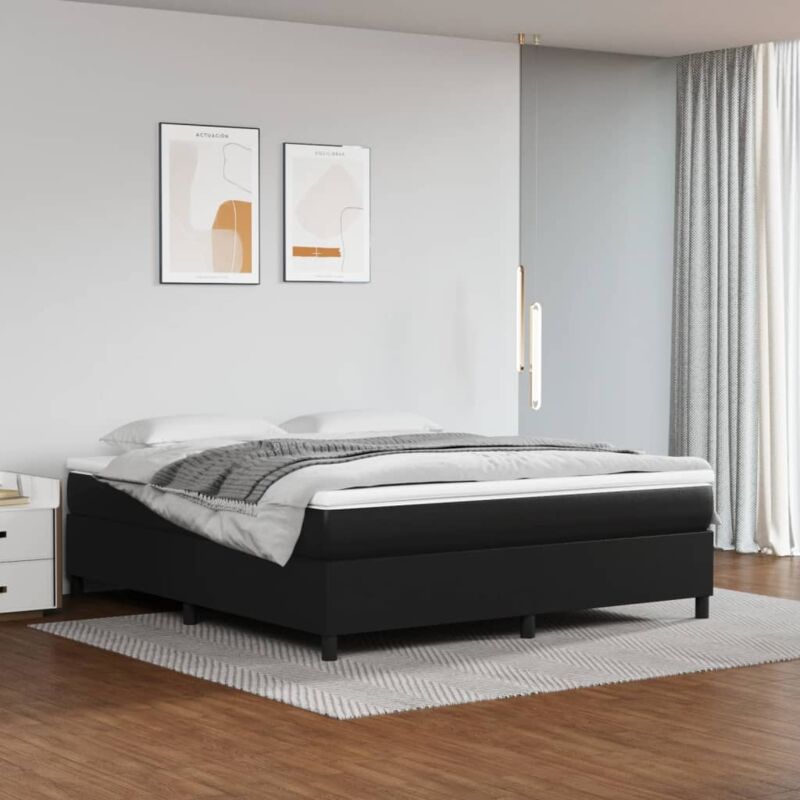 foto del prodotto vidaxl giroletto nero 160x200 cm in similpelle