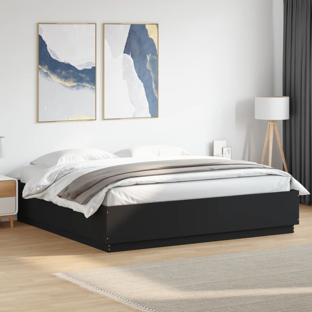 foto del prodotto vidaxl giroletto nero 200x200 cm in legno multistrato