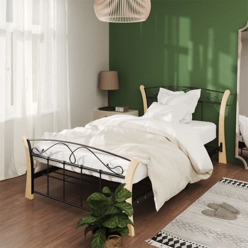 foto del prodotto vidaxl giroletto nero in metallo 100x200 cm