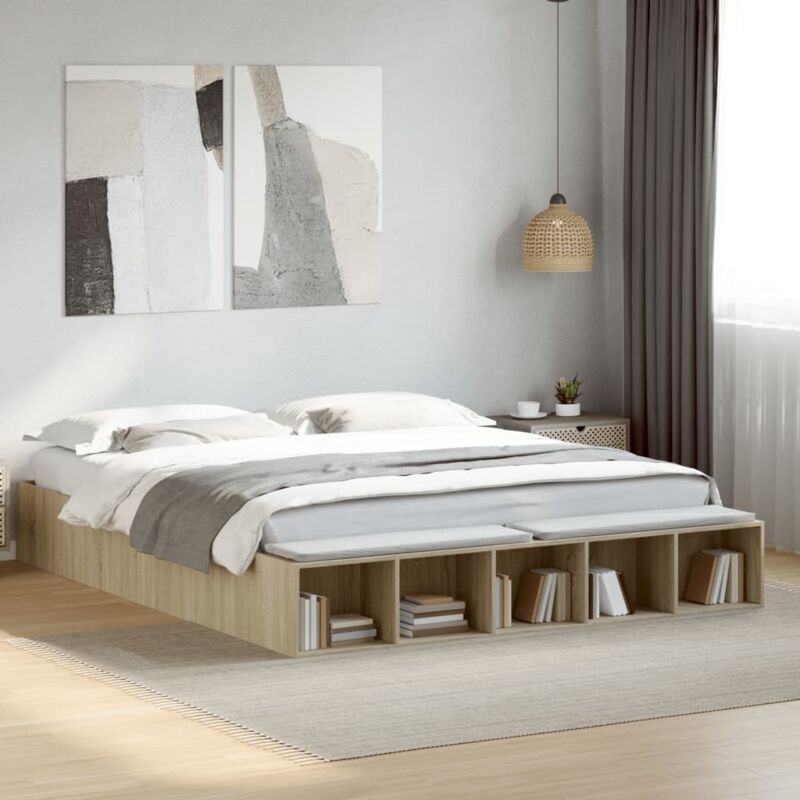 foto del prodotto vidaxl giroletto rovere sonoma 180x200 cm in legno multistrato