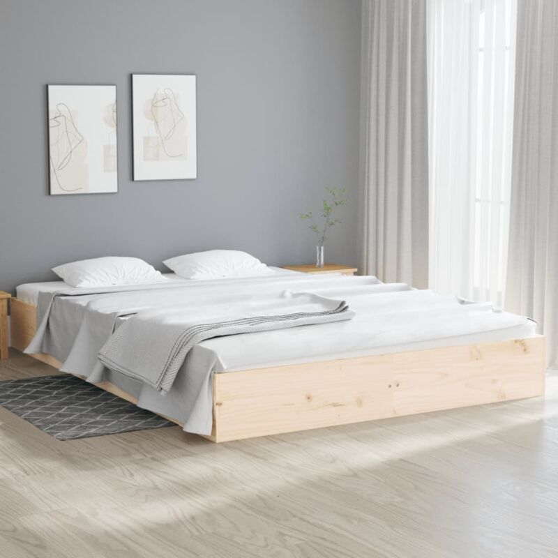 foto del prodotto vidaxl giroletto senza materasso ambrato in legno massello 140x200 cm