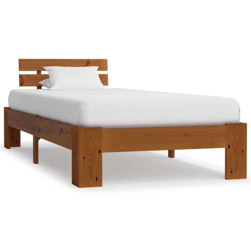 foto del prodotto vidaxl giroletto senza materasso ambrato legno massello pino 90x200 cm