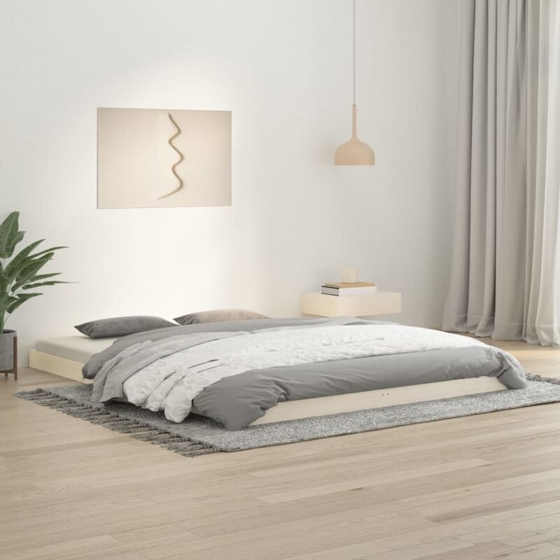 foto del prodotto vidaxl giroletto senza materasso bianco 150x200 cm legno massello pino