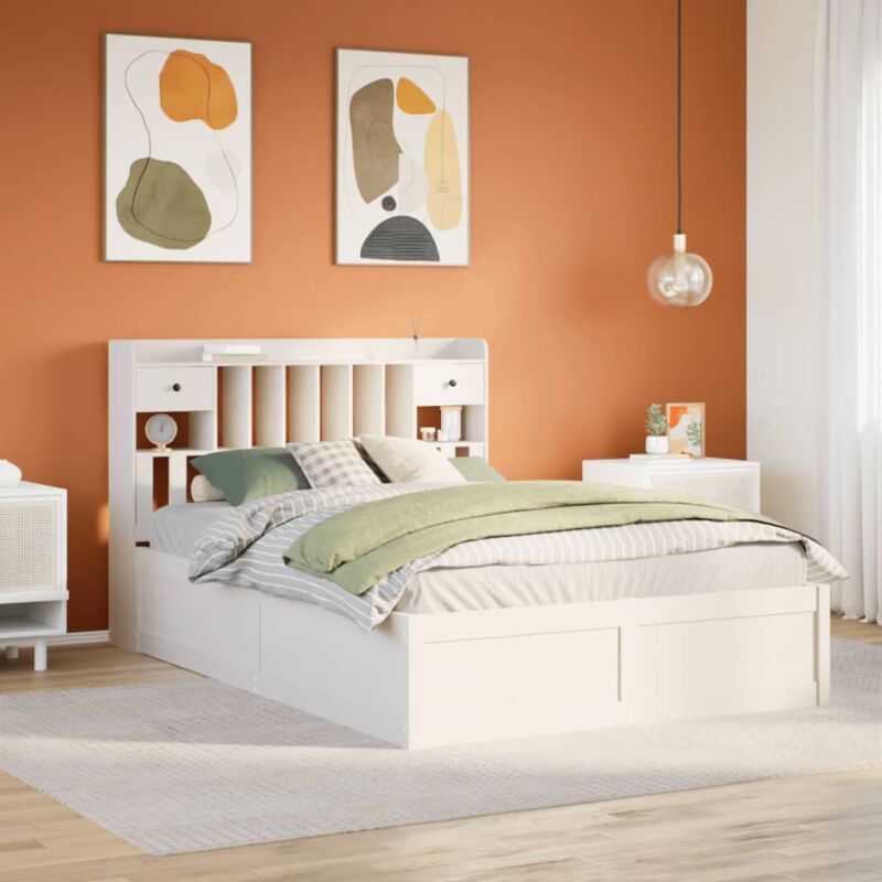 foto del prodotto vidaxl giroletto senza materasso bianco 150x200 cm legno massello pino