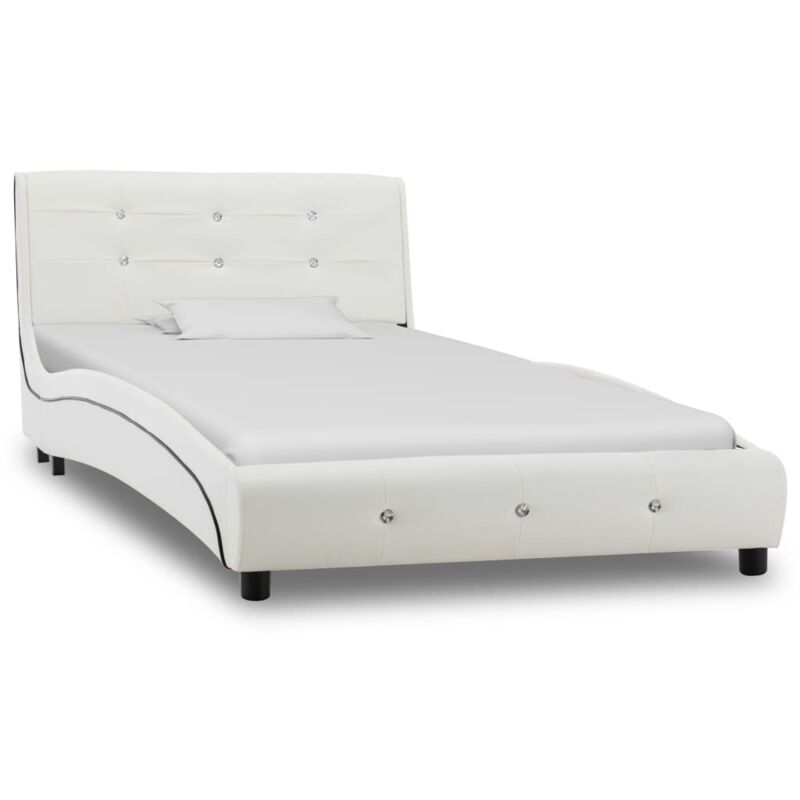 foto del prodotto vidaxl giroletto senza materasso bianco in similpelle 90x200 cm