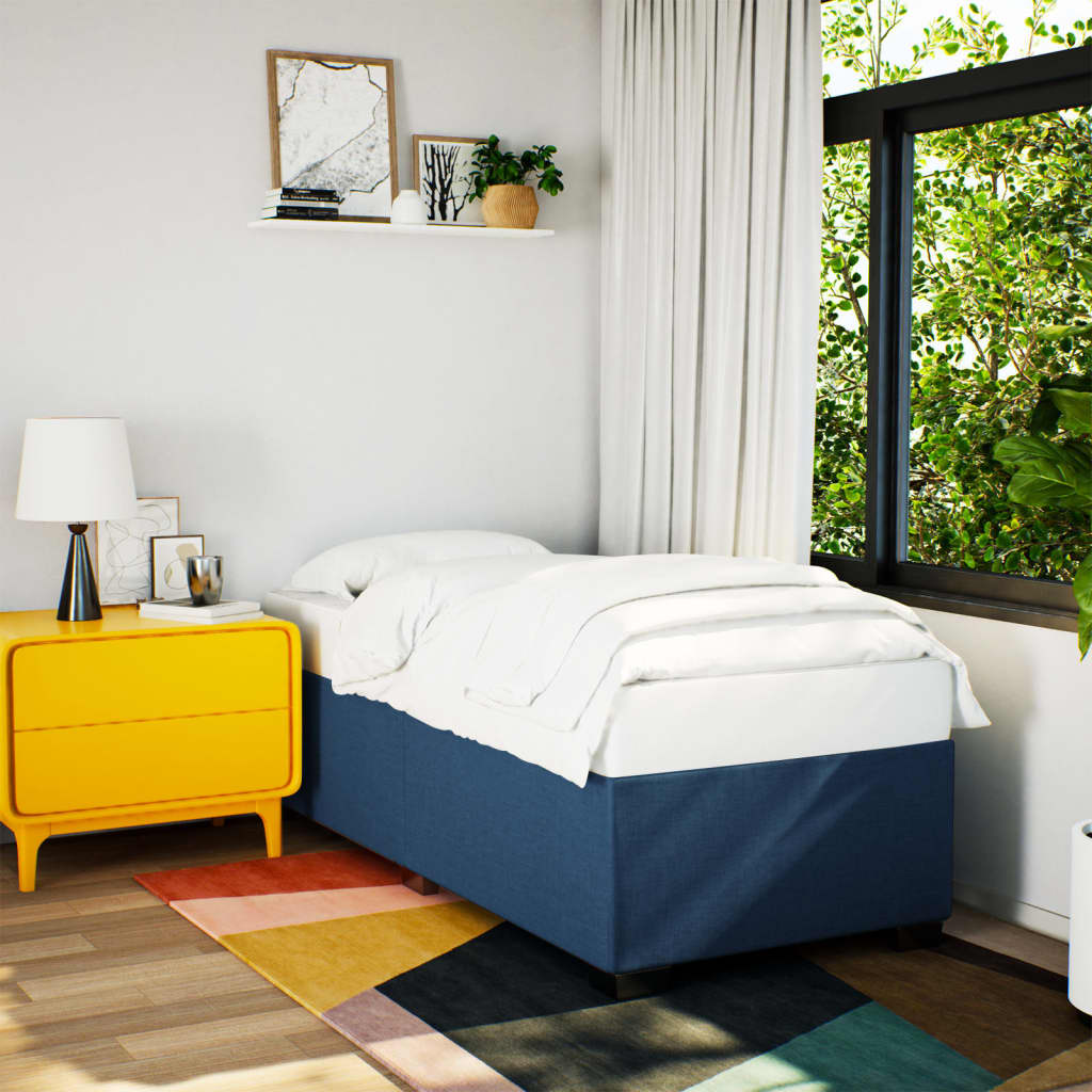 foto del prodotto vidaxl giroletto senza materasso blu 90x190 cm in tessuto