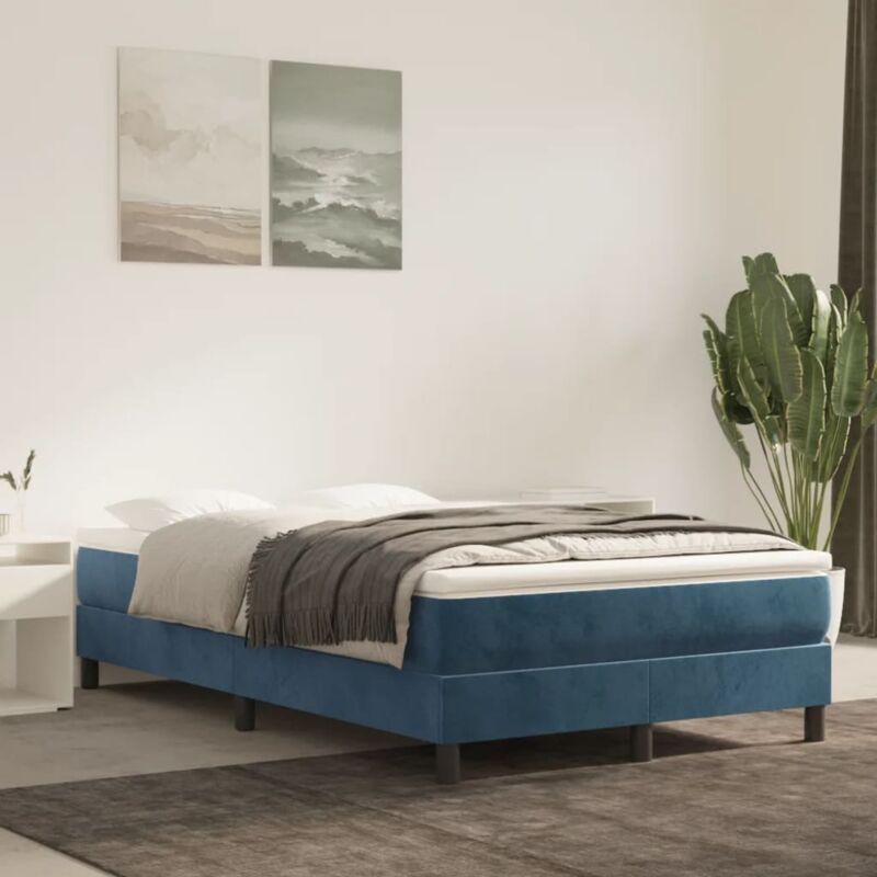foto del prodotto vidaxl giroletto senza materasso blu scuro 120x200 cm in velluto