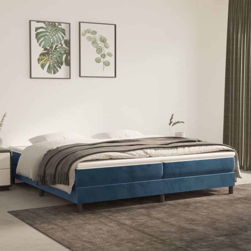foto del prodotto vidaxl giroletto senza materasso blu scuro 200x200 cm in velluto