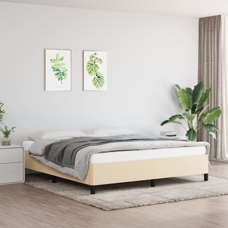 foto del prodotto vidaxl giroletto senza materasso crema 160x200 cm in tessuto
