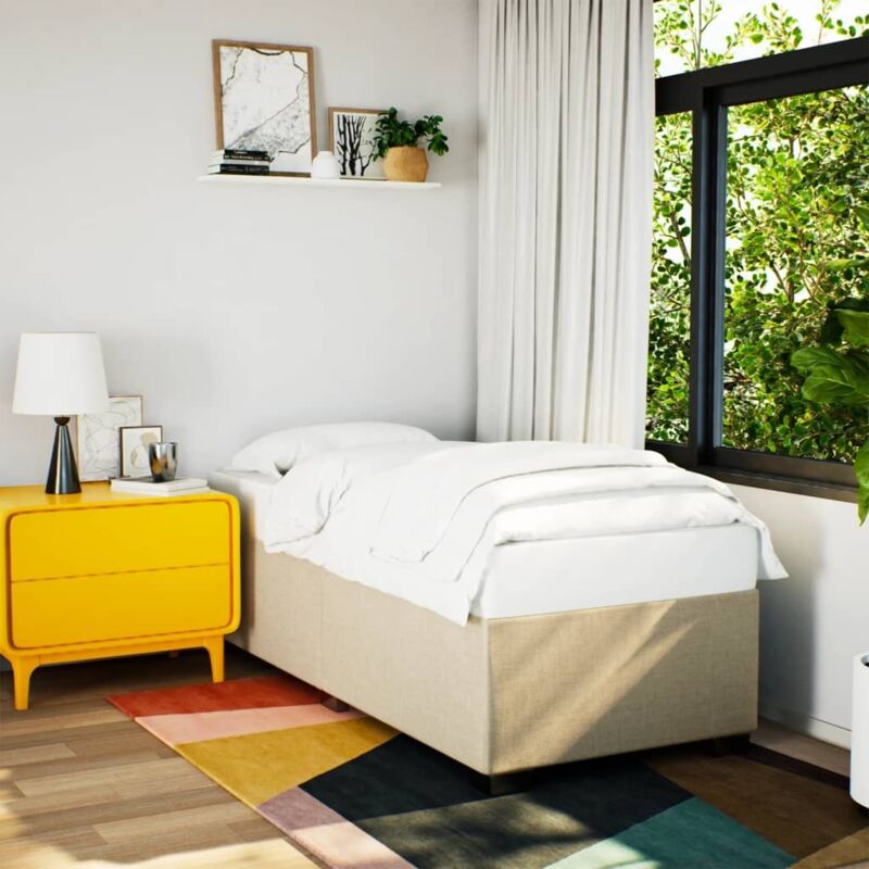 foto del prodotto vidaxl giroletto senza materasso crema 90x190 cm in tessuto
