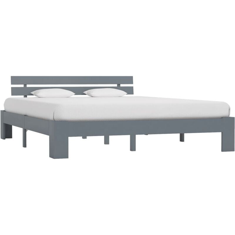 foto del prodotto vidaxl giroletto senza materasso grigio 160x200 cm legno massello pino