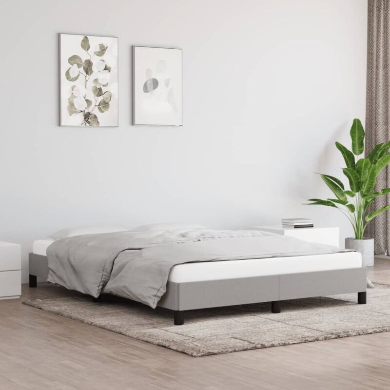 foto del prodotto vidaxl giroletto senza materasso grigio chiaro 140x190 cm tessuto