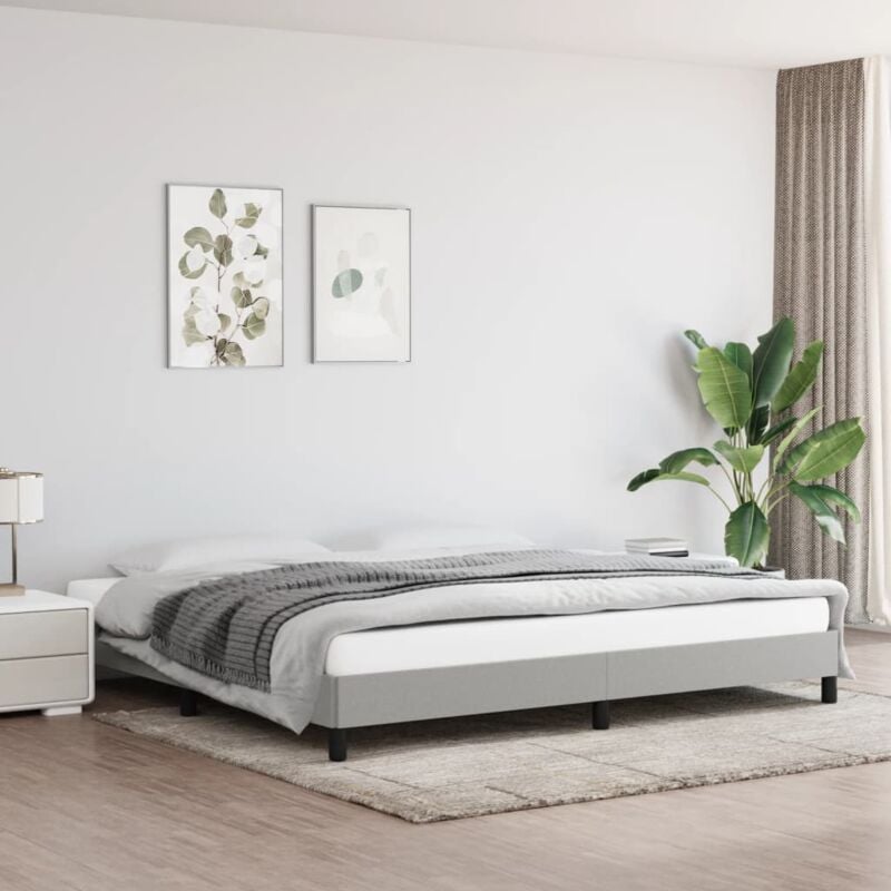 foto del prodotto vidaxl giroletto senza materasso grigio chiaro 200x200 cm tessuto