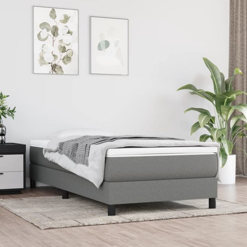 foto del prodotto vidaxl giroletto senza materasso grigio scuro 100x200 cm tessuto