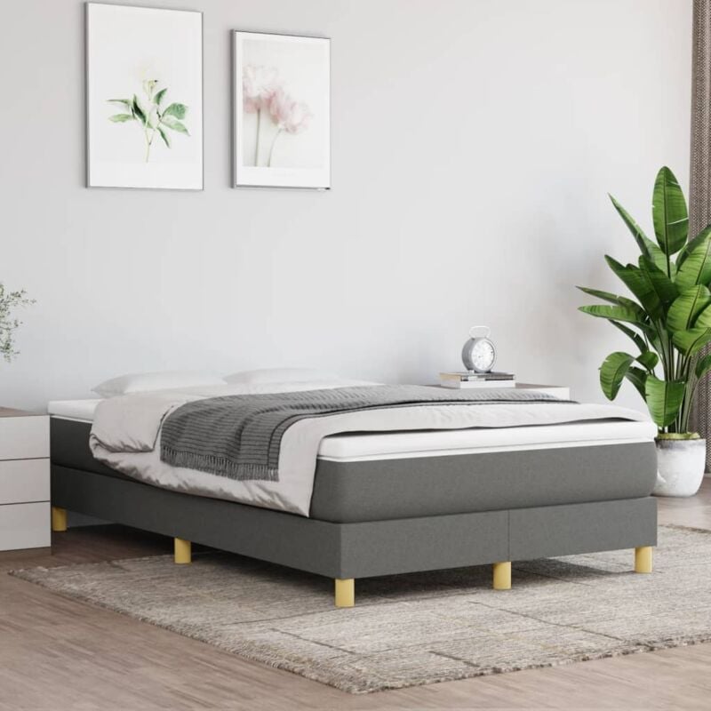foto del prodotto vidaxl giroletto senza materasso grigio scuro 120x200 cm tessuto