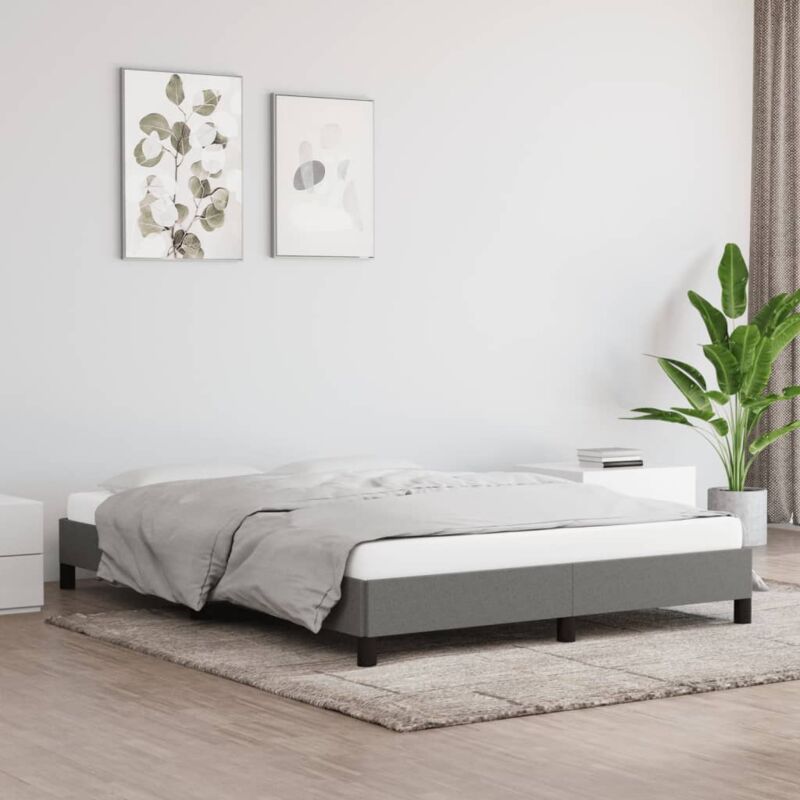 foto del prodotto vidaxl giroletto senza materasso grigio scuro 140x200 cm tessuto