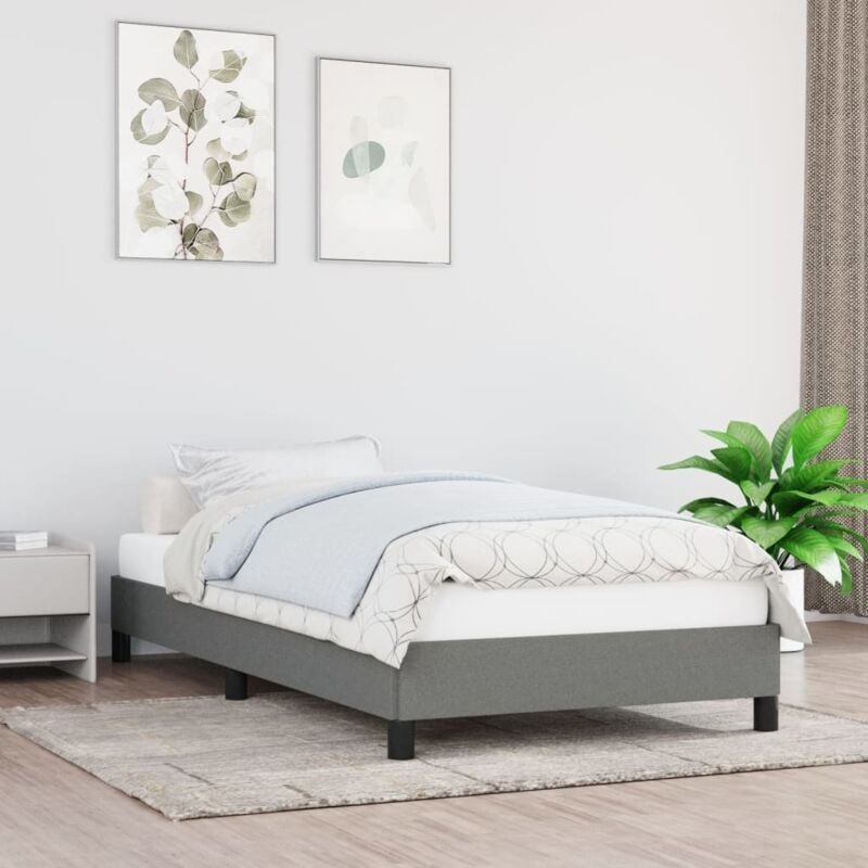 foto del prodotto vidaxl giroletto senza materasso grigio scuro 80x200 cm tessuto