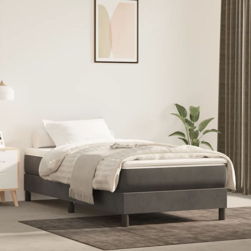 foto del prodotto vidaxl giroletto senza materasso grigio scuro 90x190 cm velluto