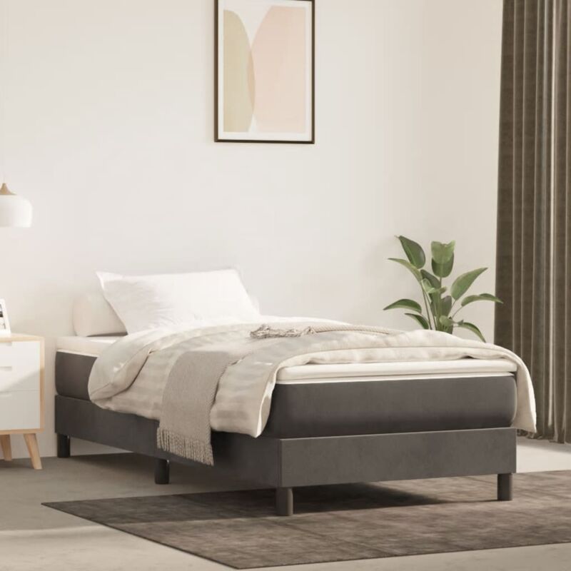 foto del prodotto vidaxl giroletto senza materasso grigio scuro 90x200 cm velluto