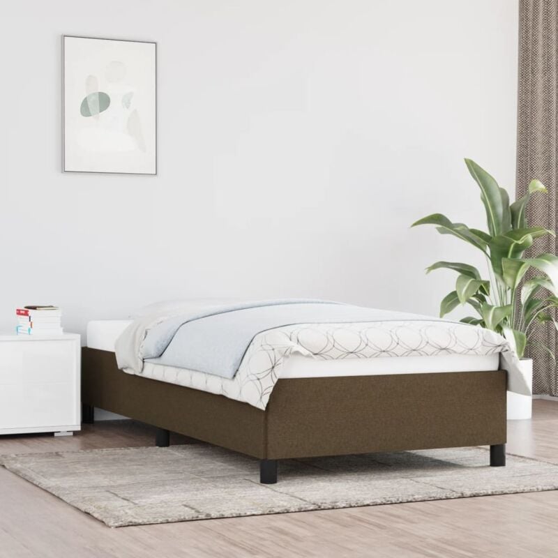 foto del prodotto vidaxl giroletto senza materasso marrone scuro 100x200 cm tessuto